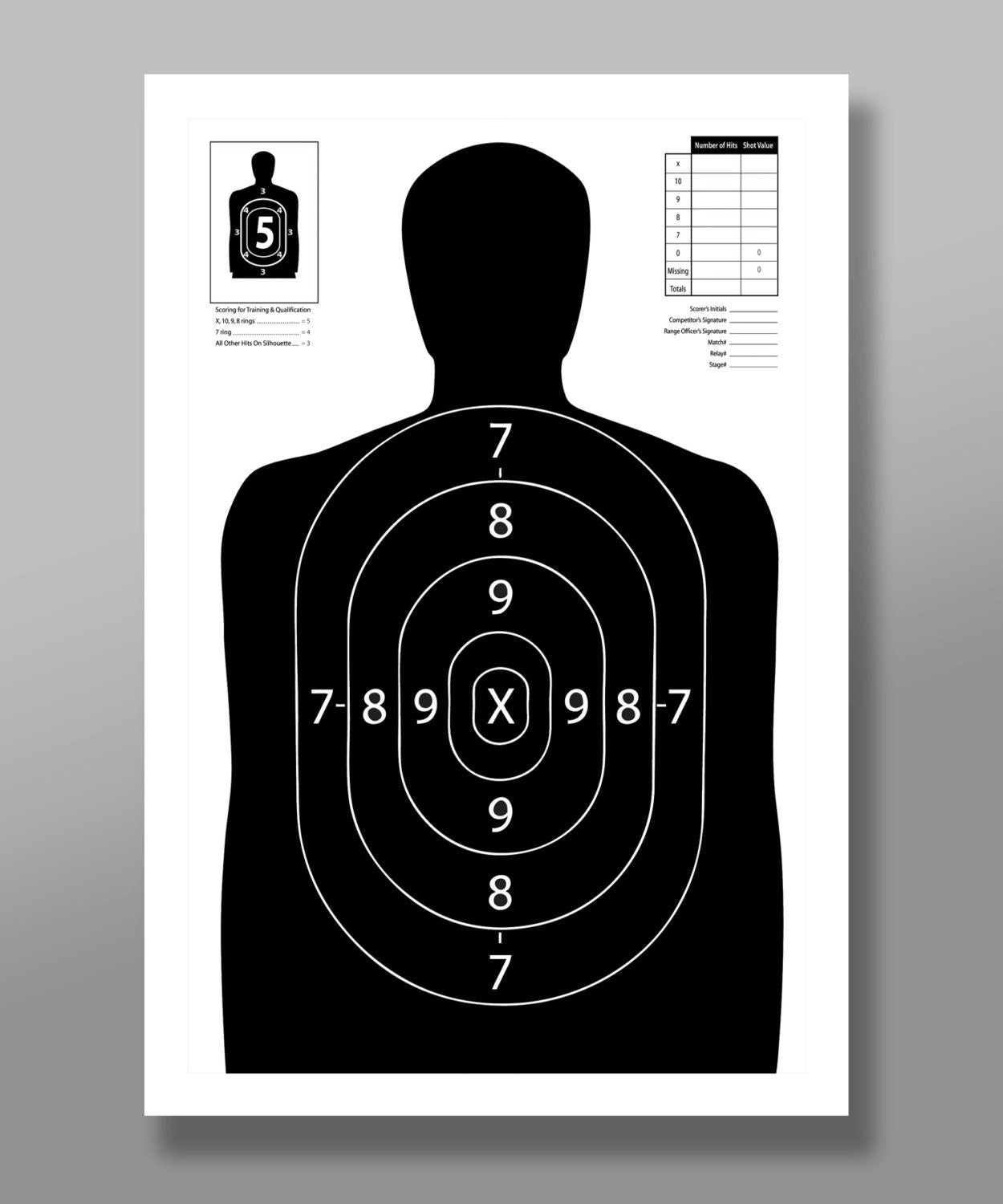 Official Gun Range Target Practice Poster - Print 323 - Home Decor