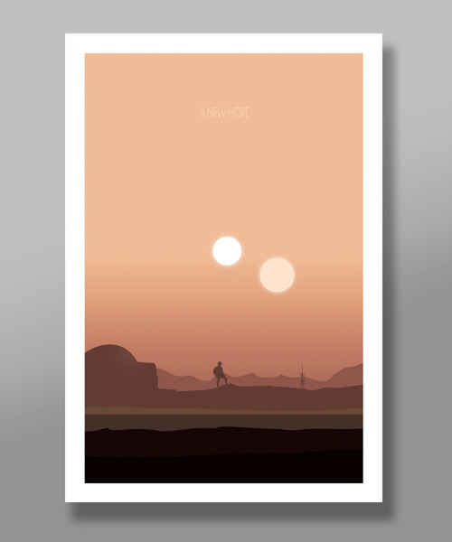 Force Inspired - Star Wars Sunset Minimalist Poster Set - Episodes 4,5, & 6 Sunset Collection - Print 237 - Home Decor