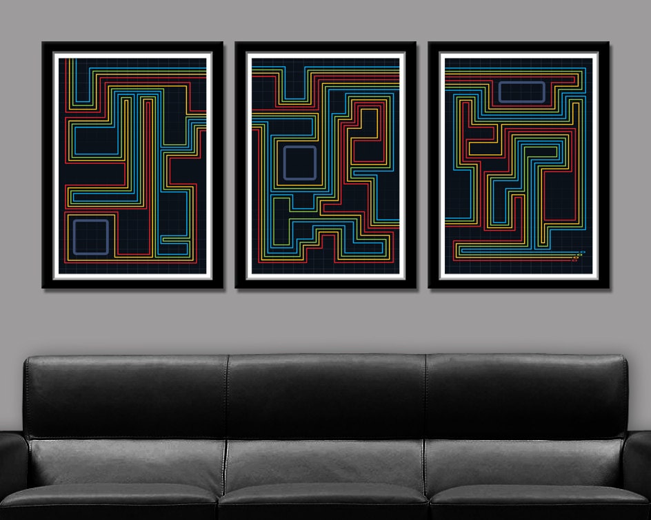 Tron - 80s Movie Computer Chip Inspired Minimalist Movie Poster Set - Print 329 - Home Decor