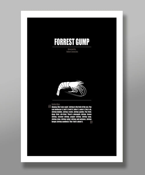 Forrest Gump Shrimp Lovers Minimalist Quoted Movie Poster - Home Decor