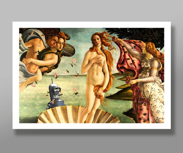 Futurama Inspired - Venus meets Bender - Parody Art#3 - Home Decor